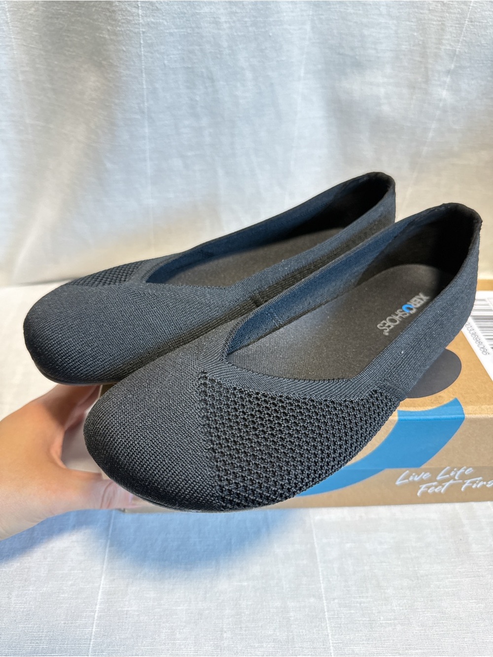 Women's Black Knit Slip-On Barefoot Shoe